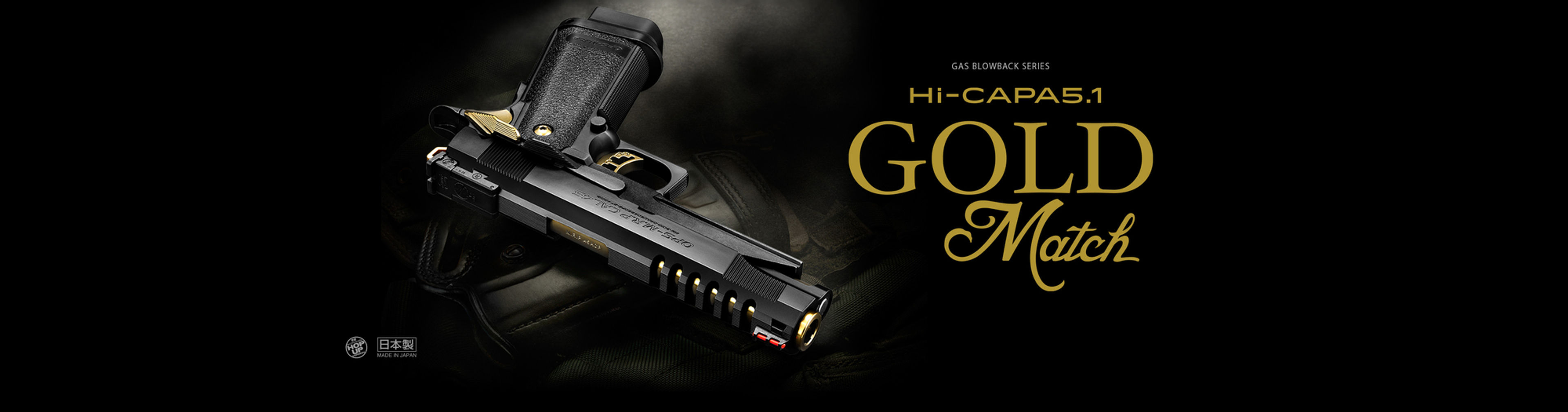 Tokyo Marui Hi-Capa 5.1 Gold Match Gas Blowback Pistol - Free