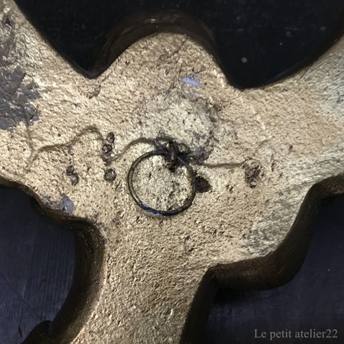 B) フランス アンティーク 壁飾り エンジェル 天使 壁掛け 石膏 25.5