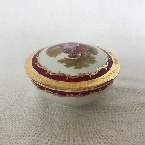 フランスアンティーク リモージュ ボンボニエール 金彩 小物入れ