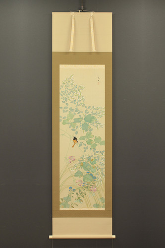 真作】高橋草坪/疏園遊蜂図/野菜図/白菜図/掛軸/名家伝来/AD-38 真作