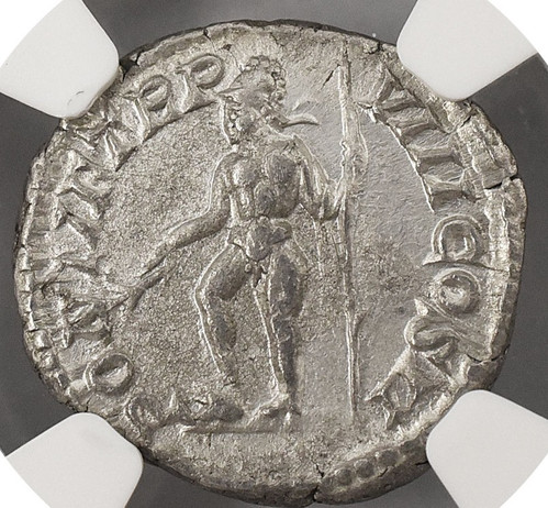 NGC鑑定 Ch XF 5/5 3/5 ローマ帝国 カラカラ帝 デナリウス銀貨 198–217