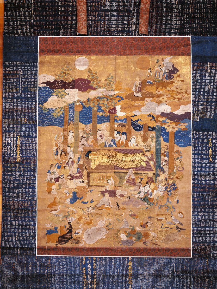 江戸の仏教信仰 刺しゅうに 「涅槃図」など、取手の文化財紹介 19日