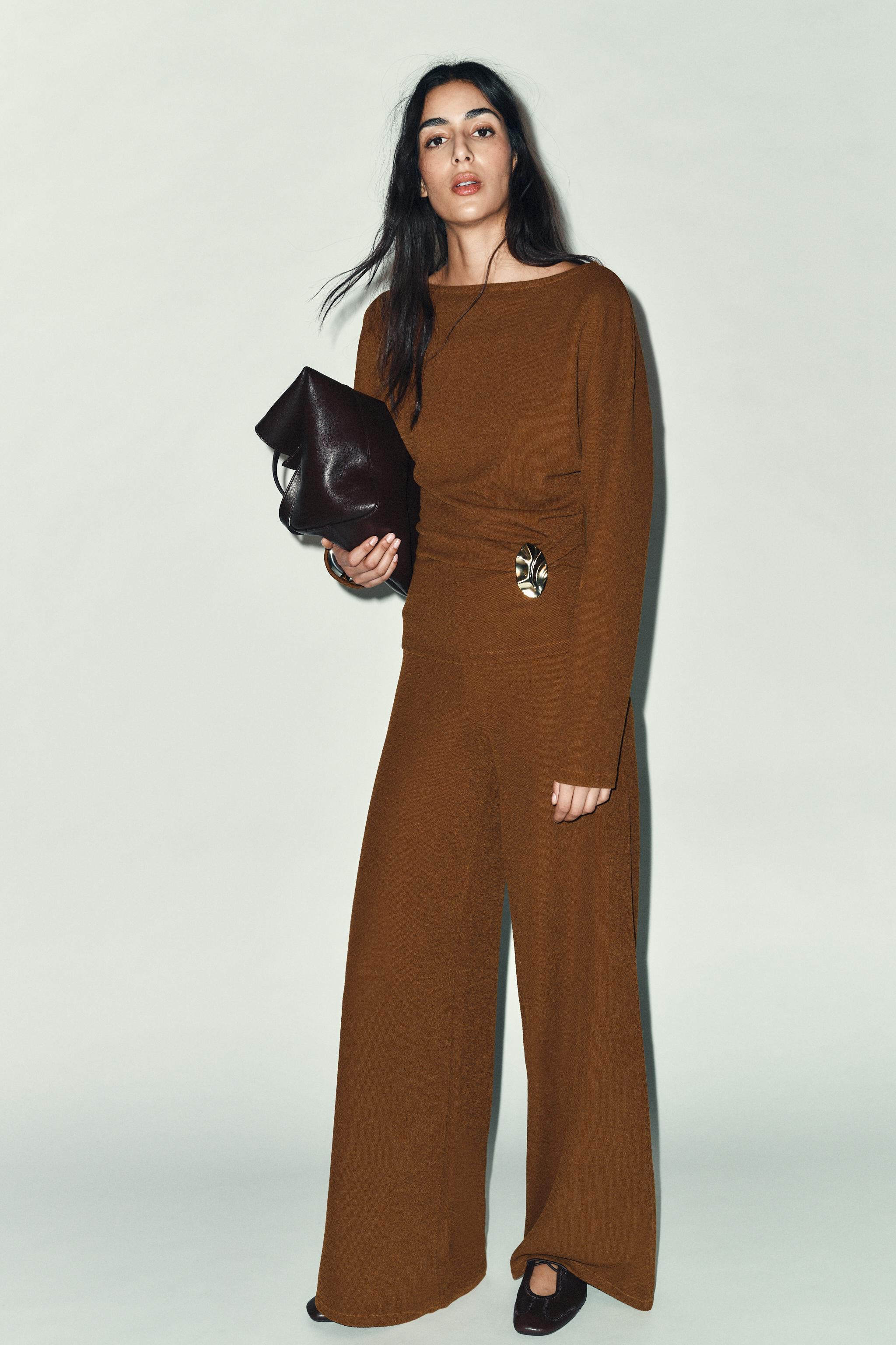 BUCKLE TEXTURED TOP - Mustard | ZARA United States