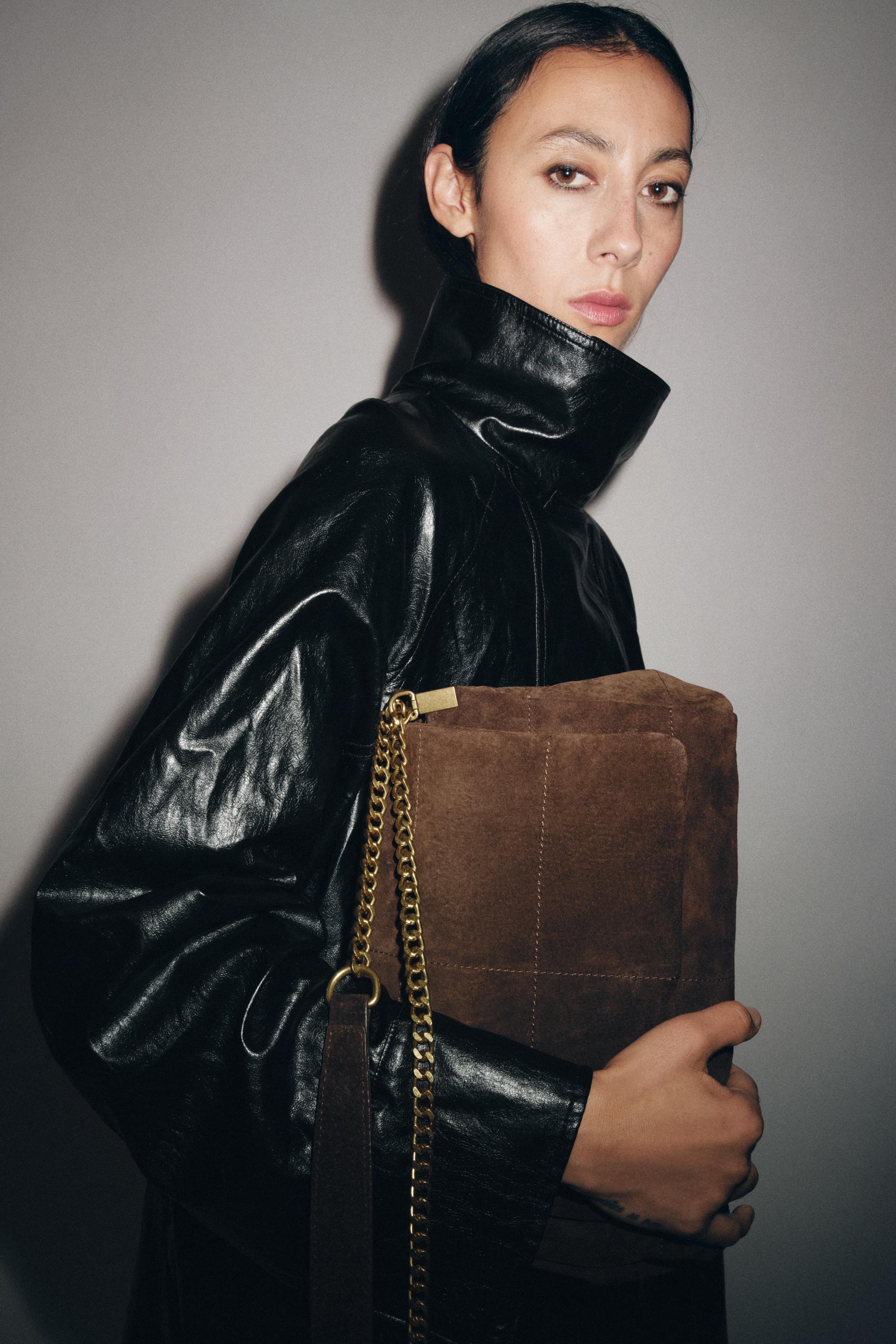 LEATHER SHOULDER BAG - Chocolate | ZARA United States