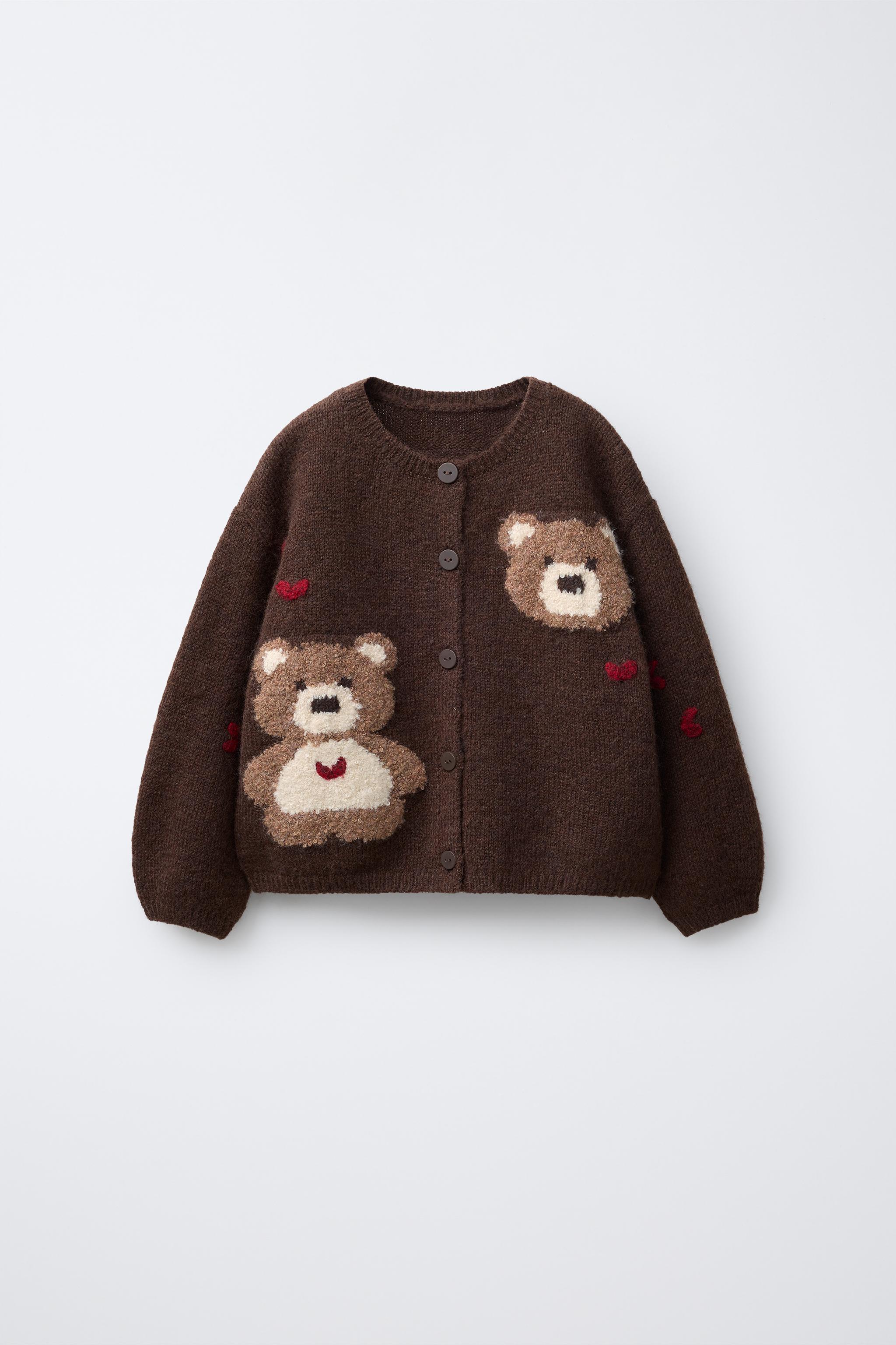 BEARS AND HEARTS CARDIGAN - Chocolate | ZARA Canada