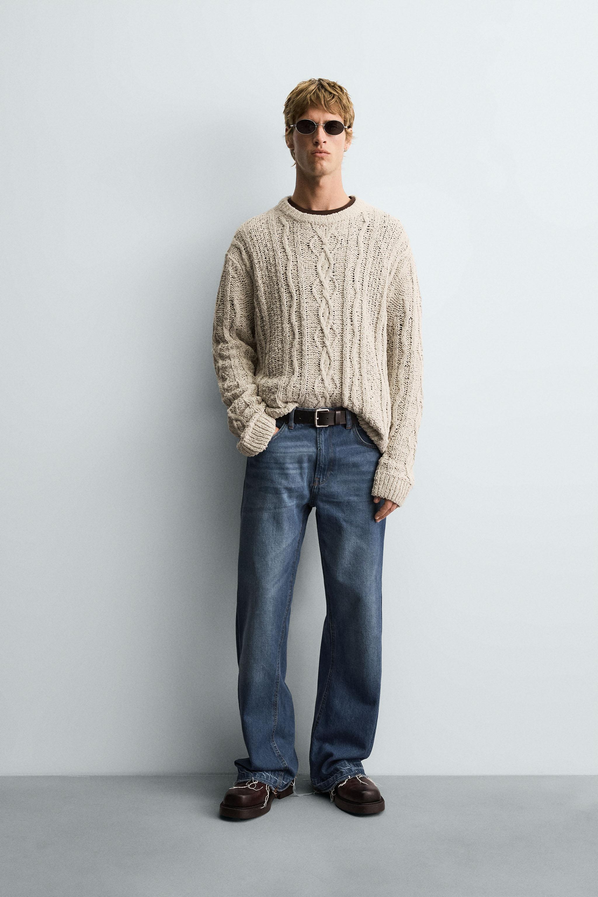 TEXTURED BRAID SWEATER - Stone | ZARA United States
