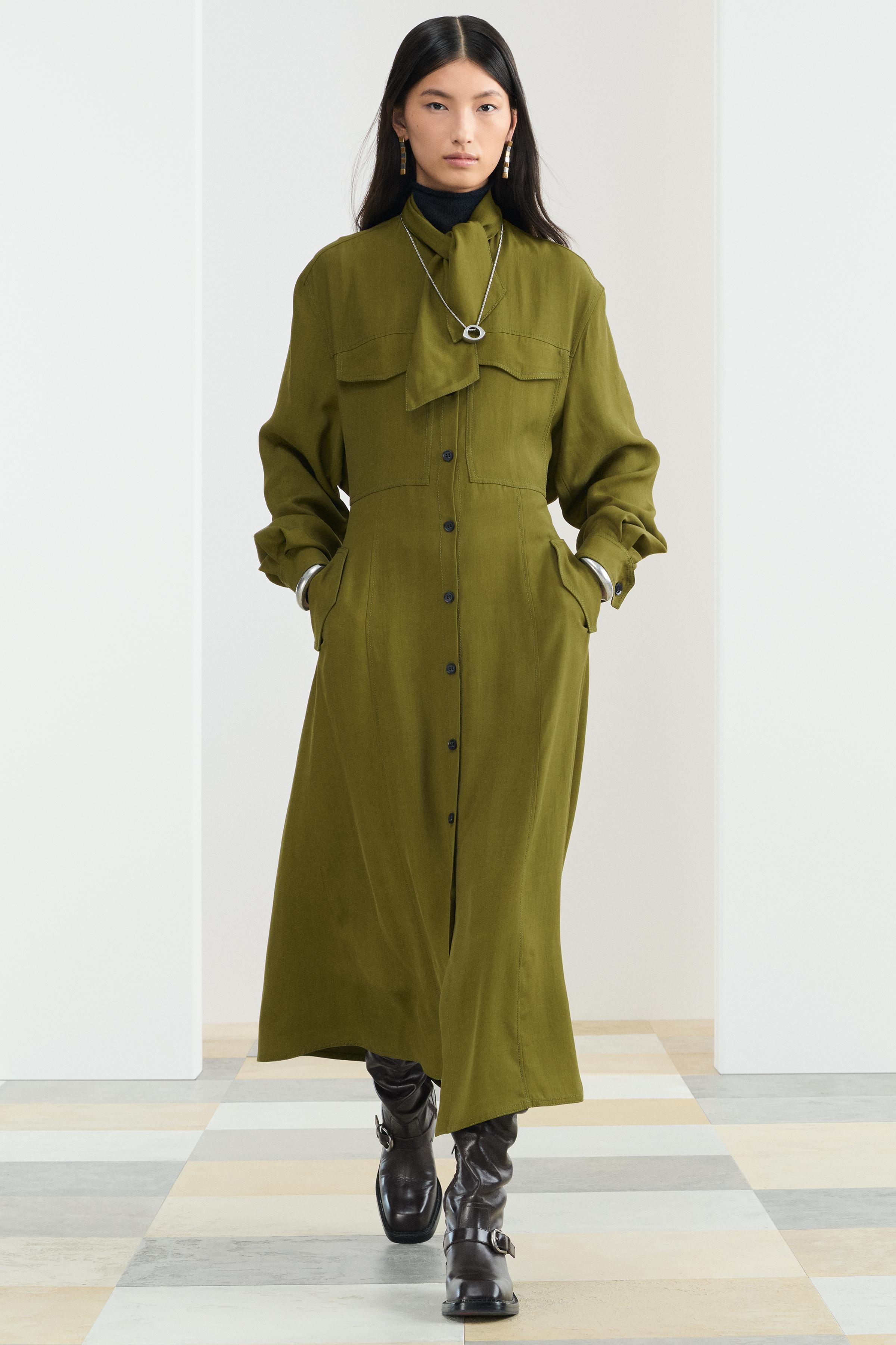 MD SCRF BTTN DRSS - Haki | ZARA Türkiye / Turkey