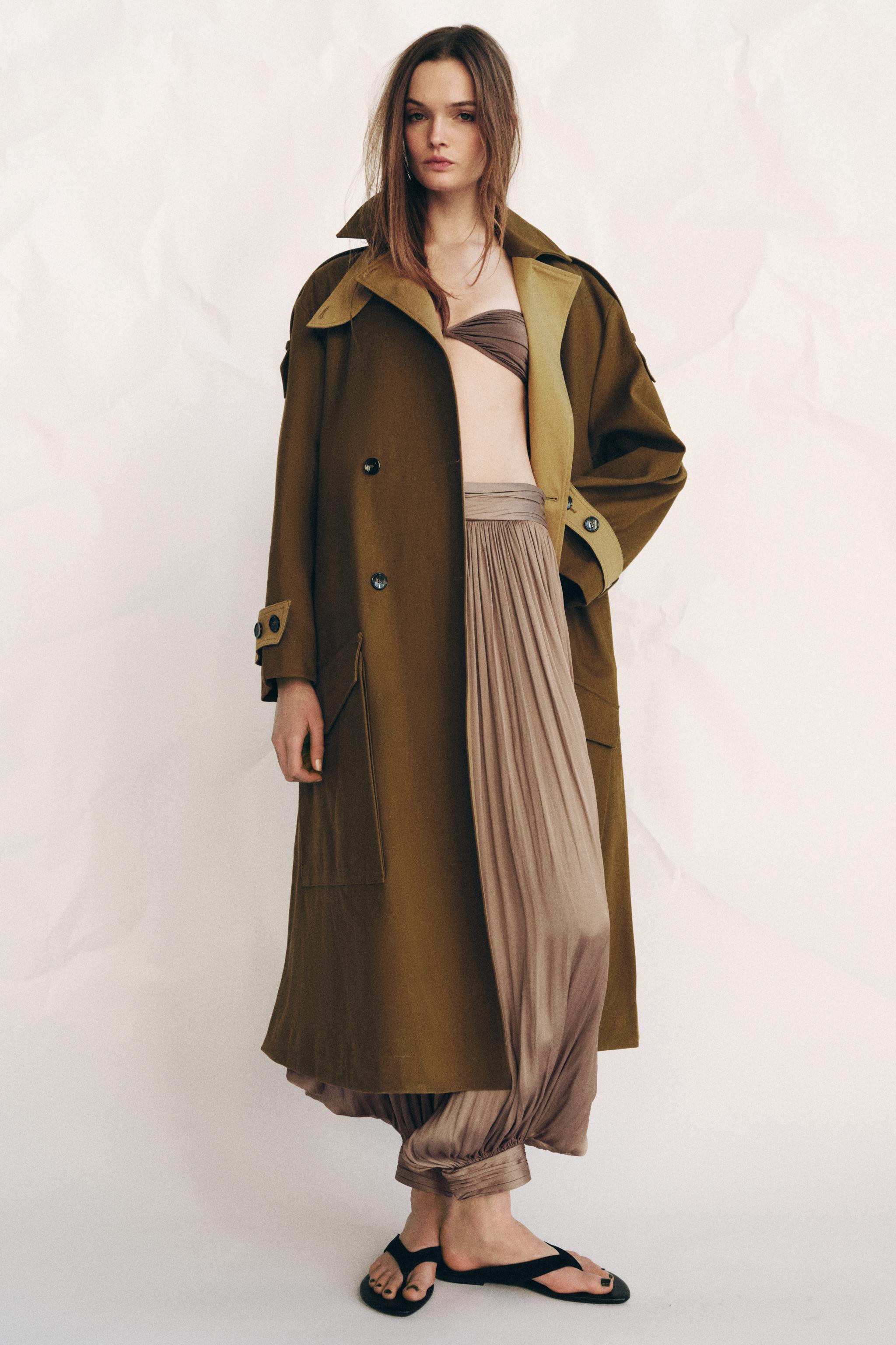 LANGE COMBI-TRENCHCOAT ZW COLLECTION - MIDDEN CAMEL | ZARA