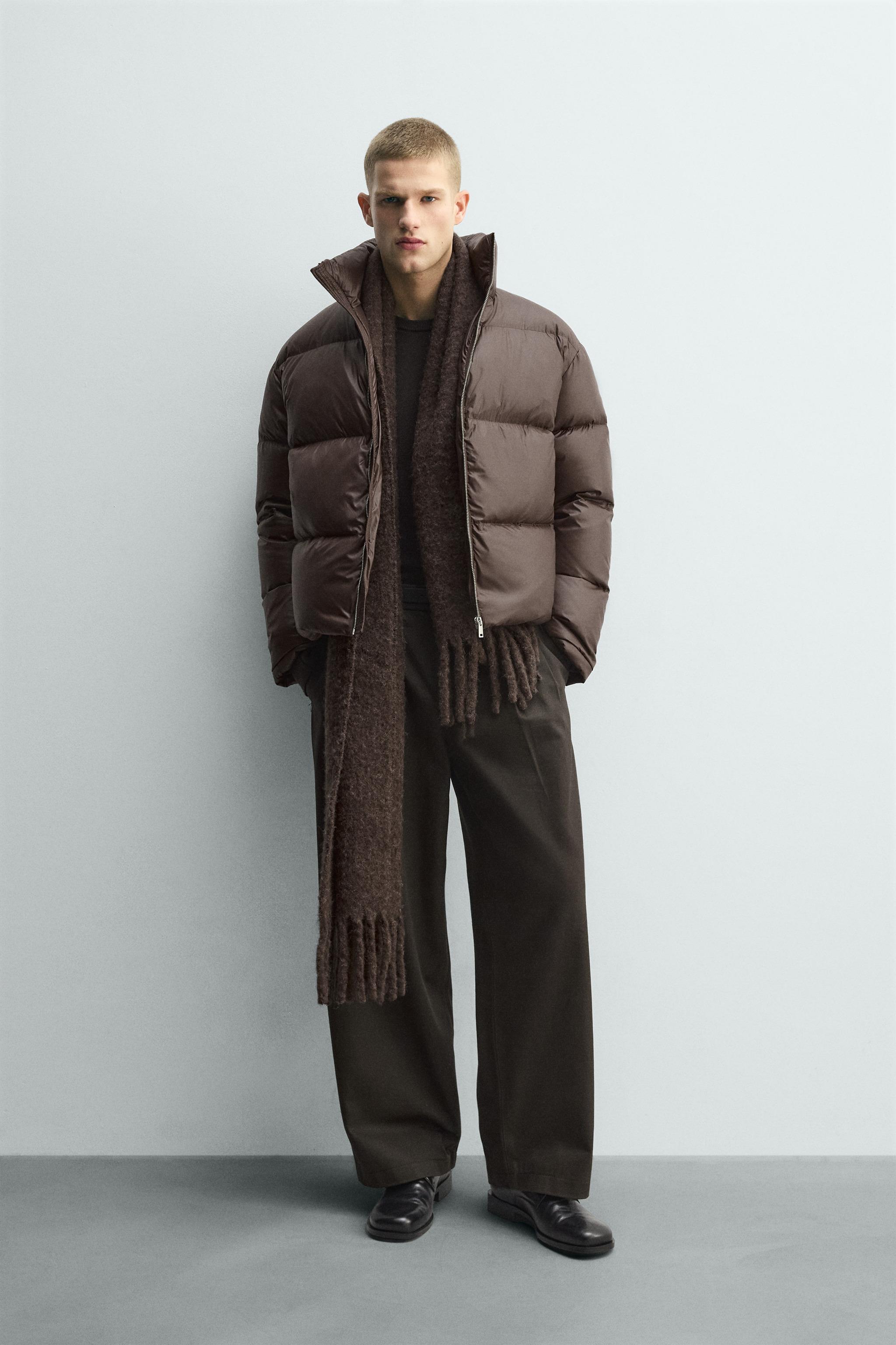 80％ダウン - 20％フェザー パフジャケット - ブラウン | ZARA Japan