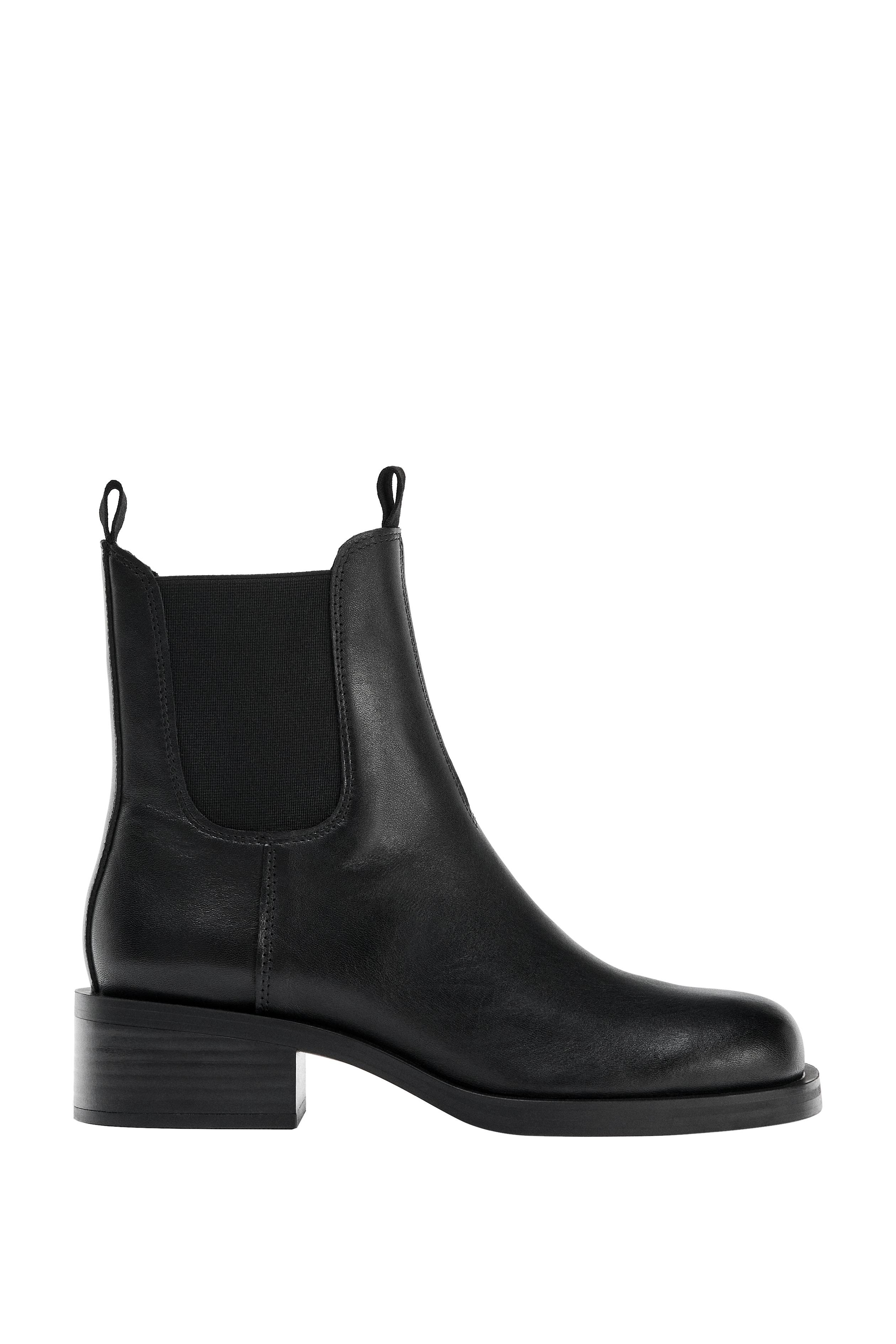 撥水加工レザーチェルシーショートブーツ - ブラック | ZARA Japan / 日本