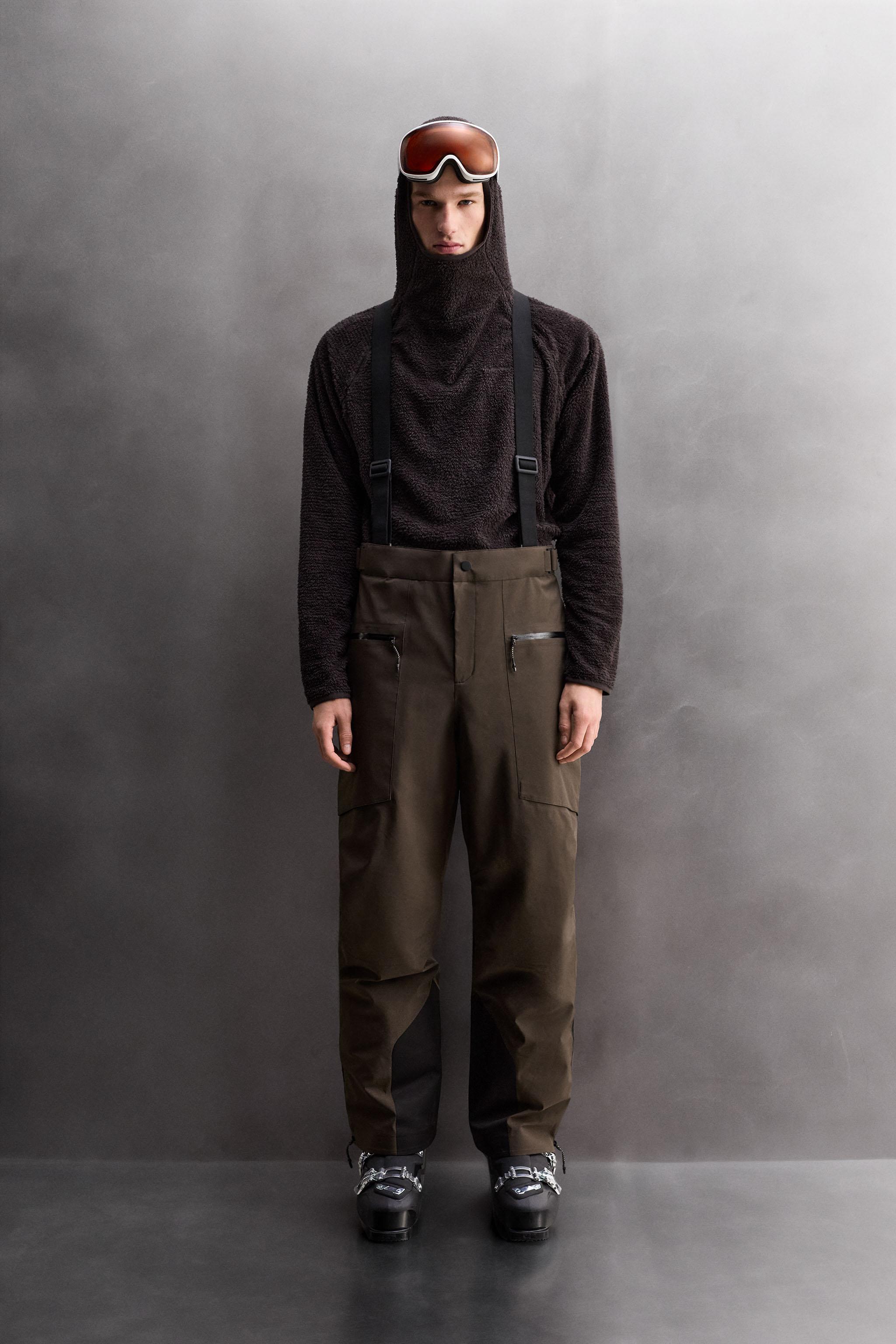 RECCO® 防水加工キルティングシェルスキースラックス - ブラウン