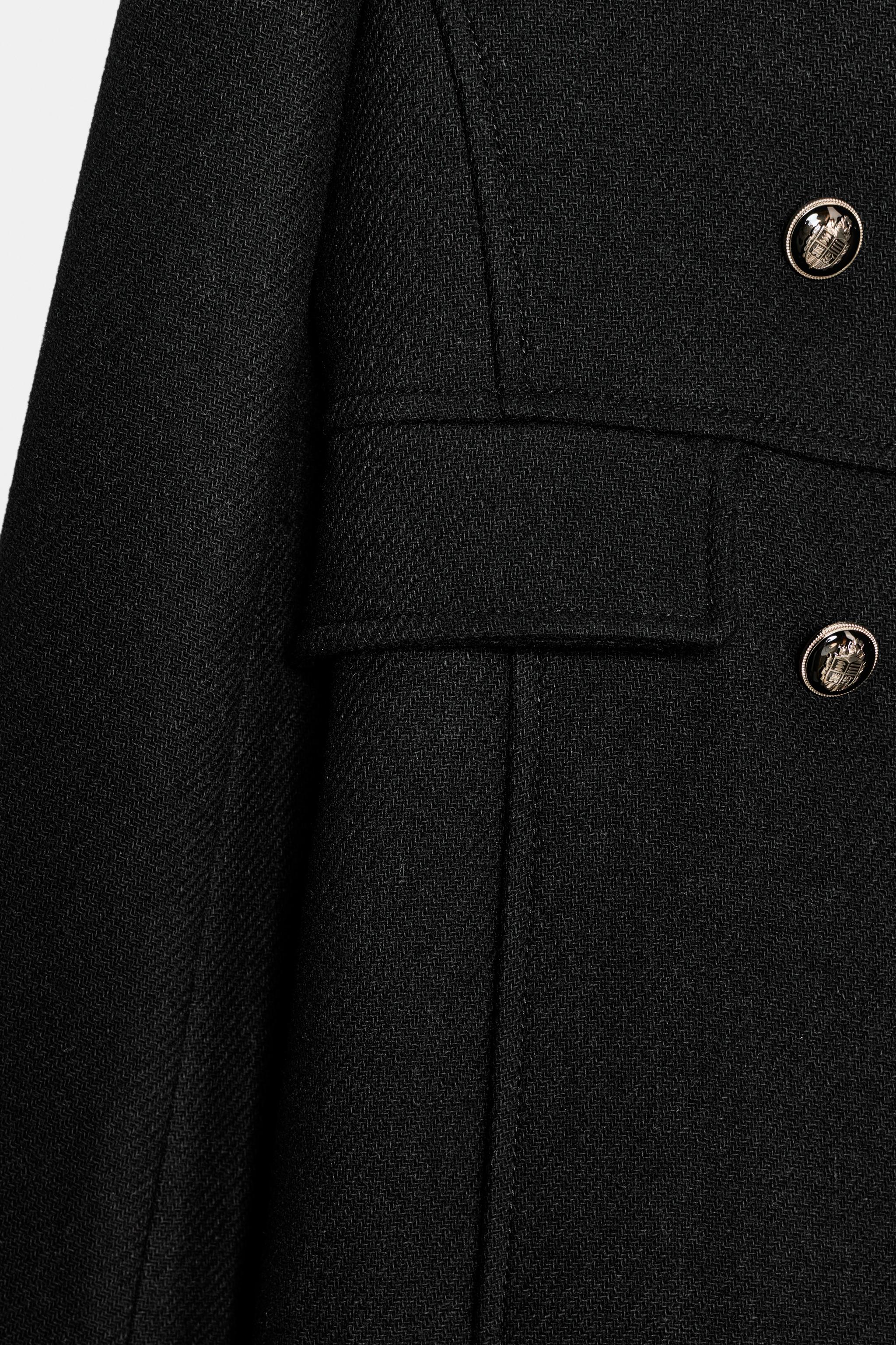 ウール混紡ショート丈ダブルブレストコート - ブラック | ZARA Japan