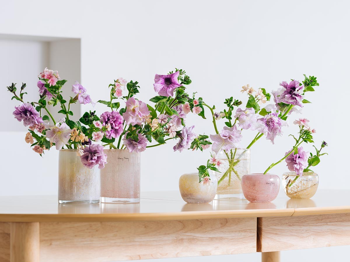 Hsi Chen◇ガラス花どめ アイボリー1個＆ピンク 7個◇オブジェ Hsi