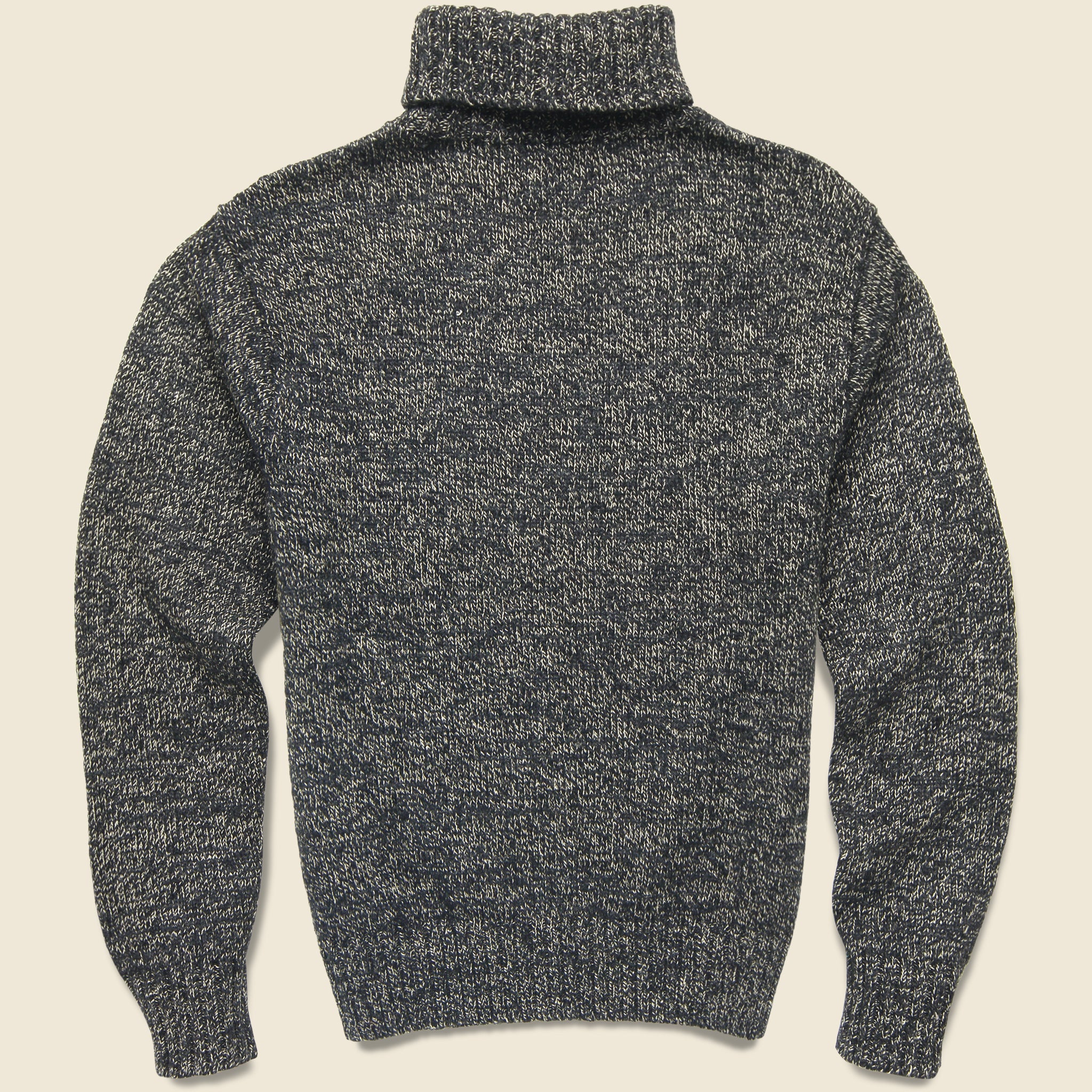 Marled Turtleneck Sweater - Black