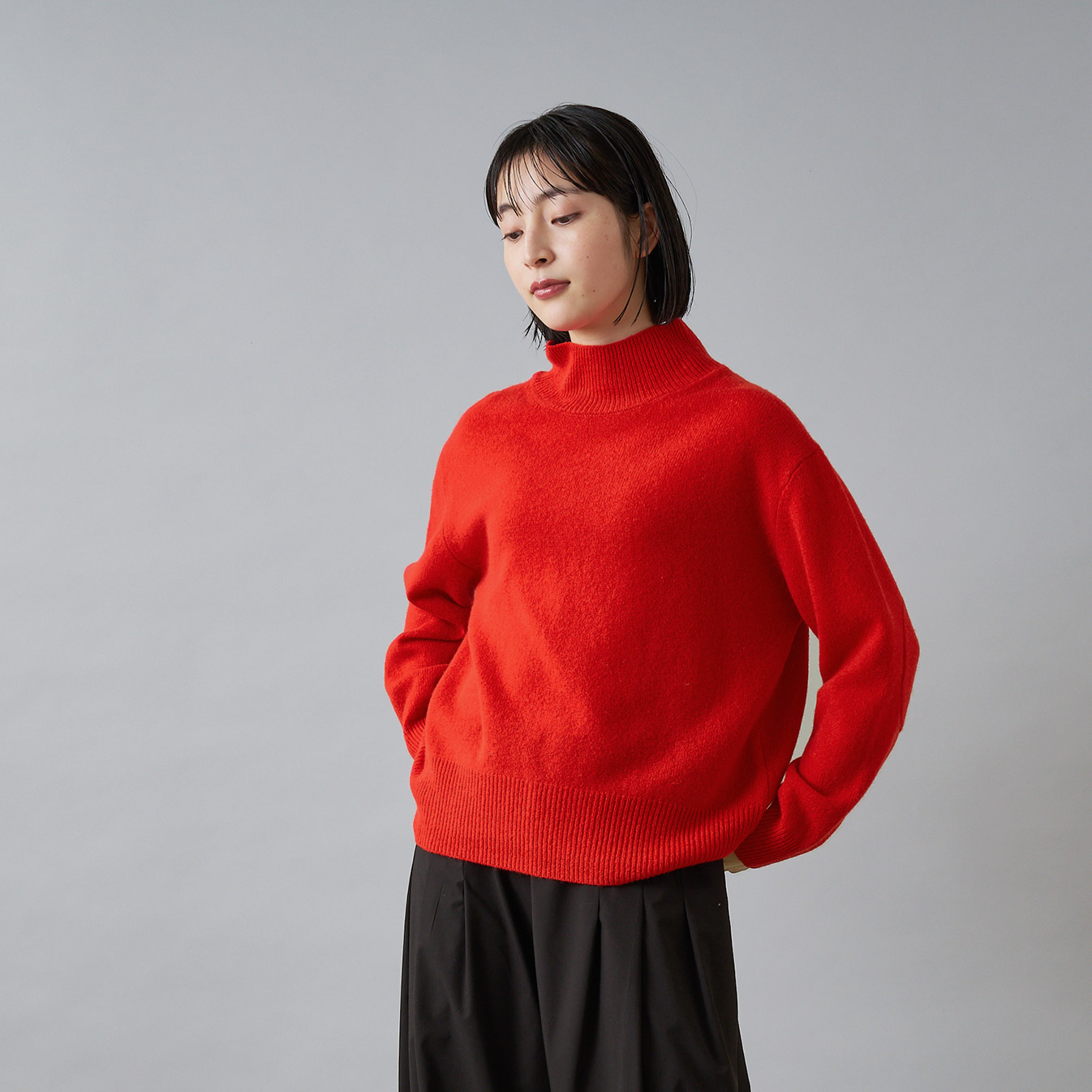 ラムズウール モックネック|エルボーパッチニット - STAMPS ONLINE