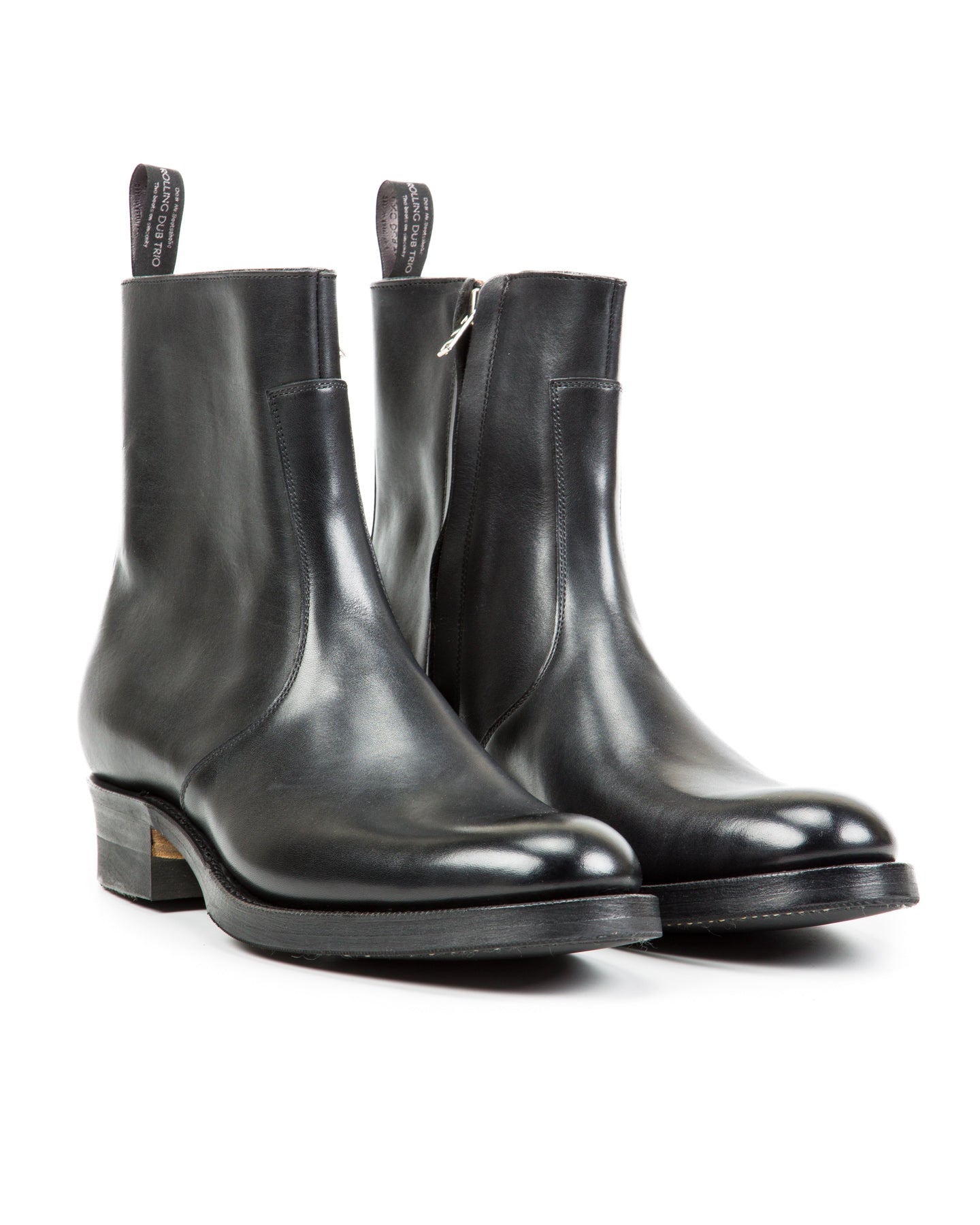 Rolling Dub Trio Gleaners Side Zip Boots - Black Japanese Box Calf