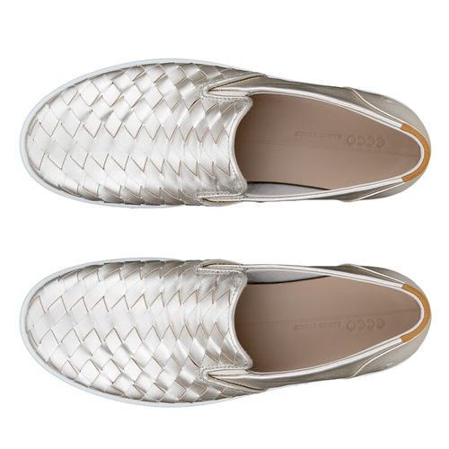 Women's ECCO Soft 7 Woven Slip-On 3.0 - Pure White Gold - Stan's Shoes