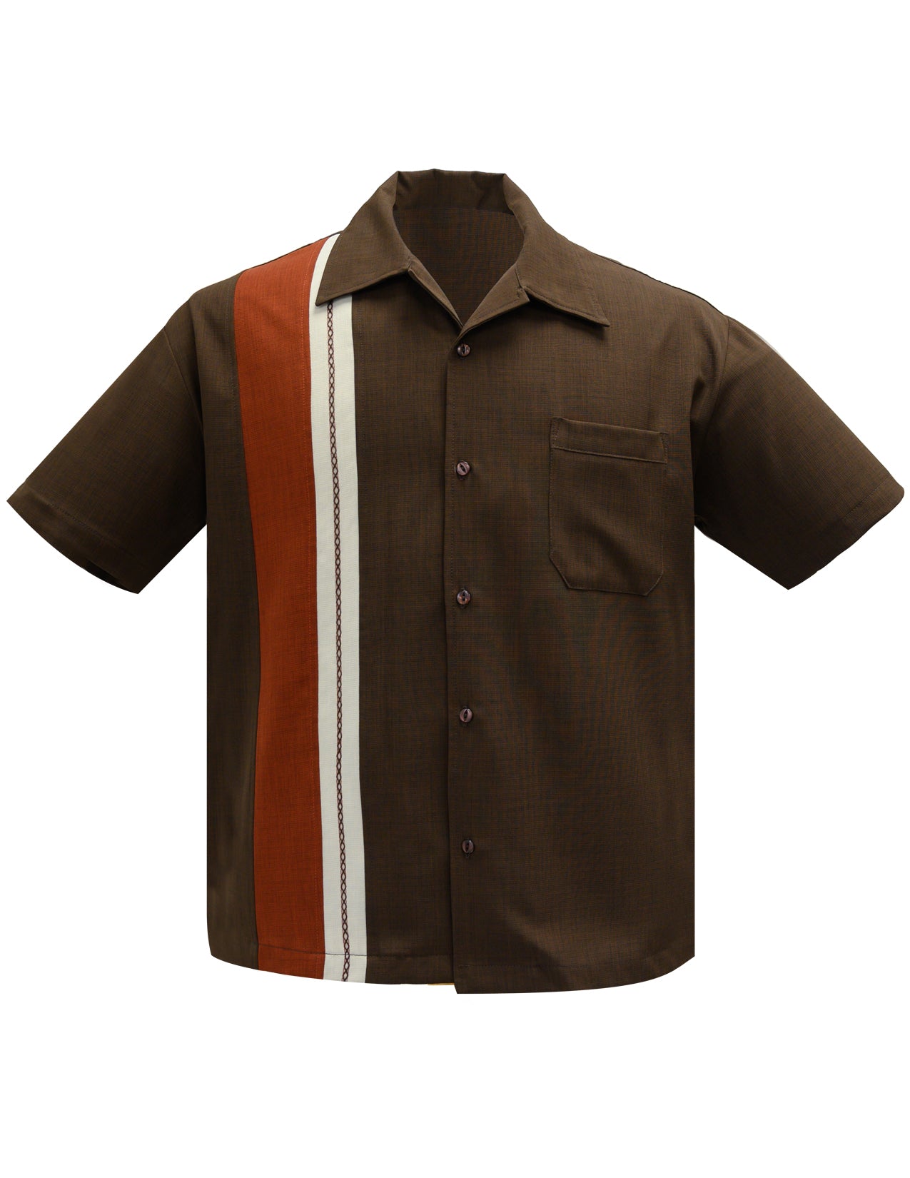 Shop The Charles Bowling Shirt in Brown/Rust/Stone | Steady Clothing