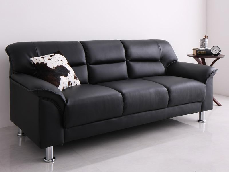 シンプルモダンソファー 【BLACK】ブラック 2P｜激安インテリア家具の