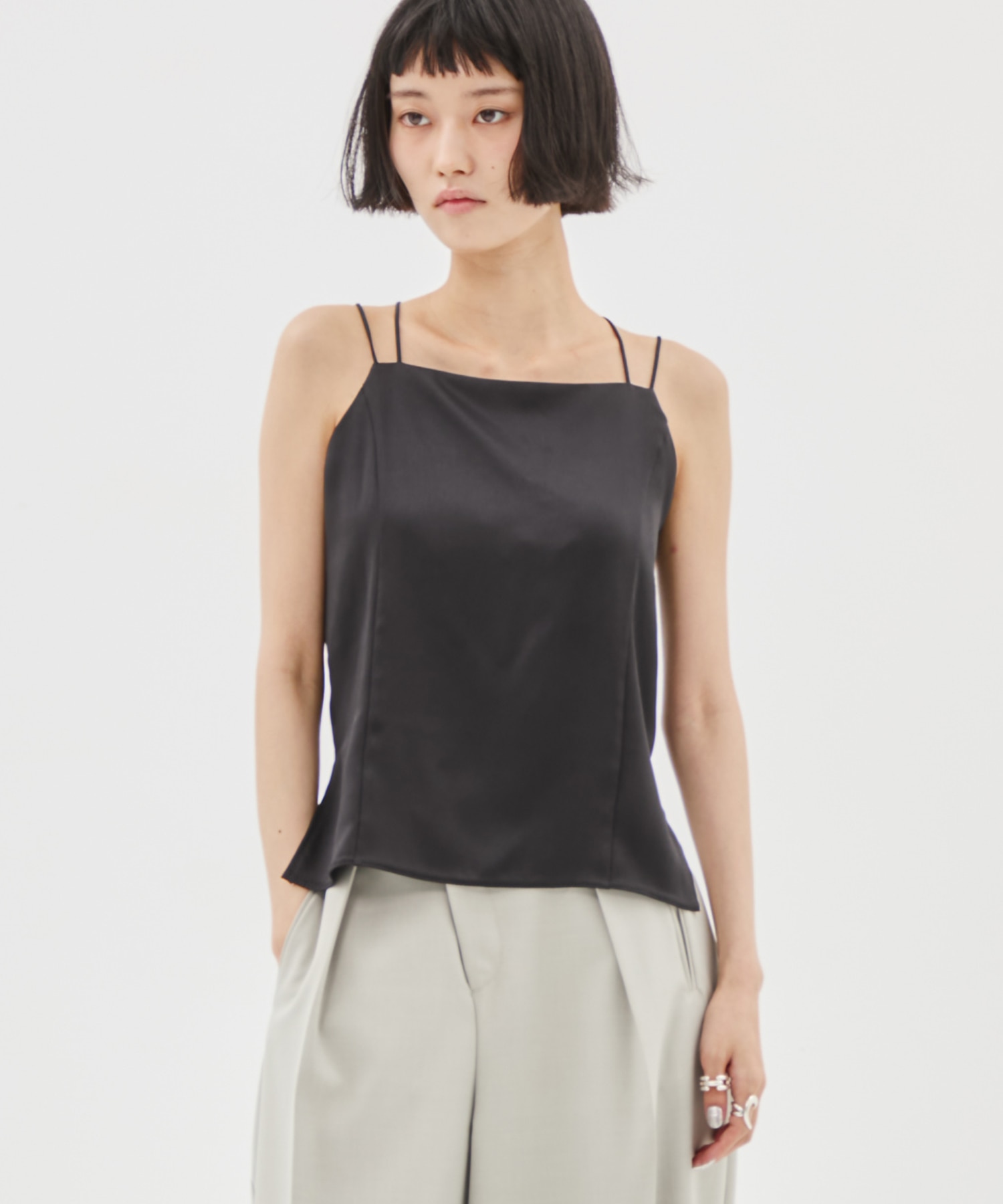 Stretch Satin Camisole(FREE BLACK): STUDIOUS: WOMENS｜ STUDIOUS
