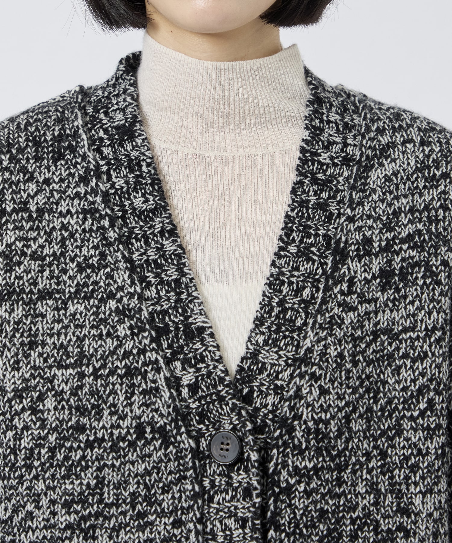 COLOR STITCH LOWGAUGE CARDIGAN(FREE BLACK): IHNN: WOMENS