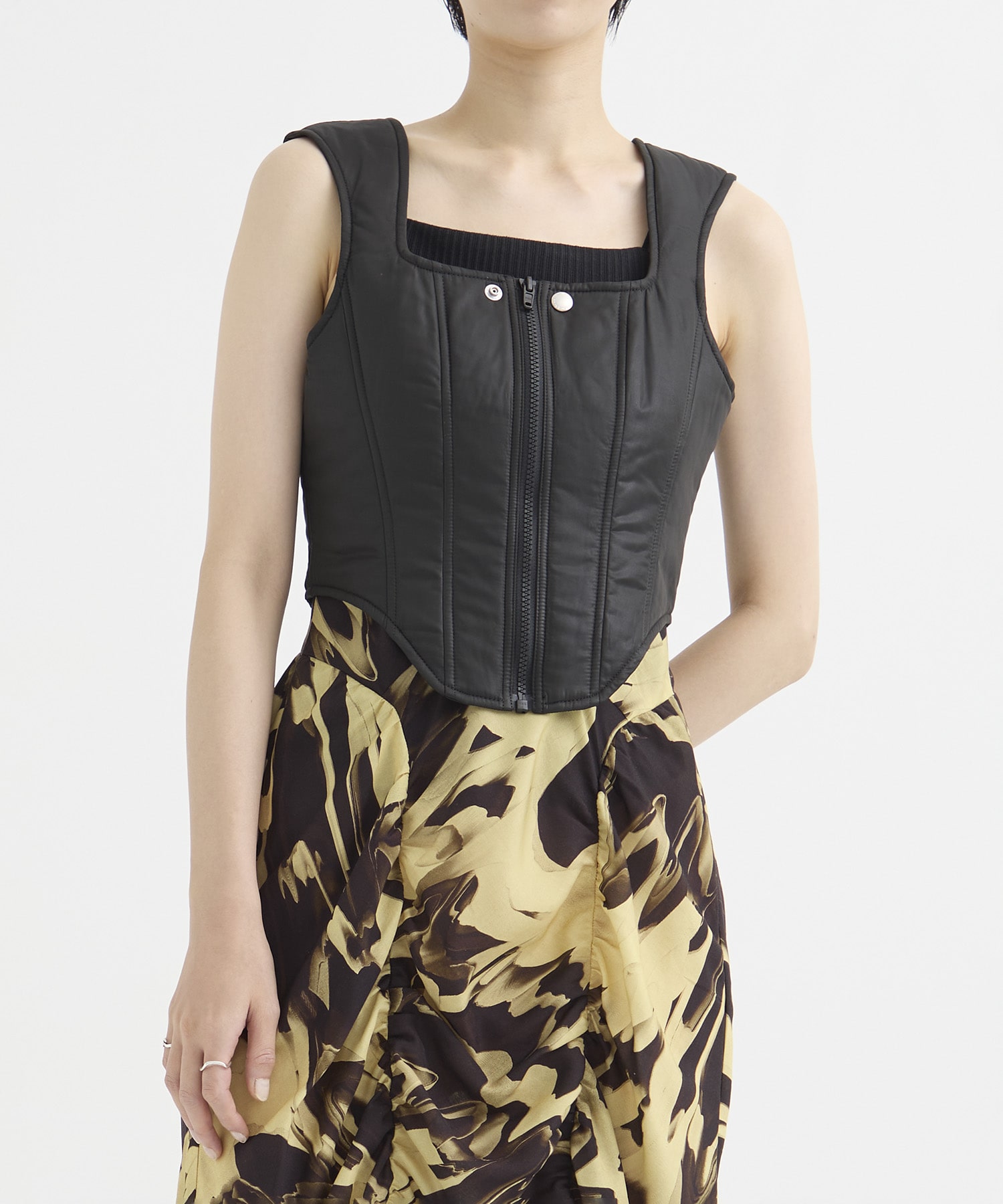 TAFFETAS BUSTIER TOP(XS BLACK): JOHN LAWRENCE SULLIVAN: WOMENS