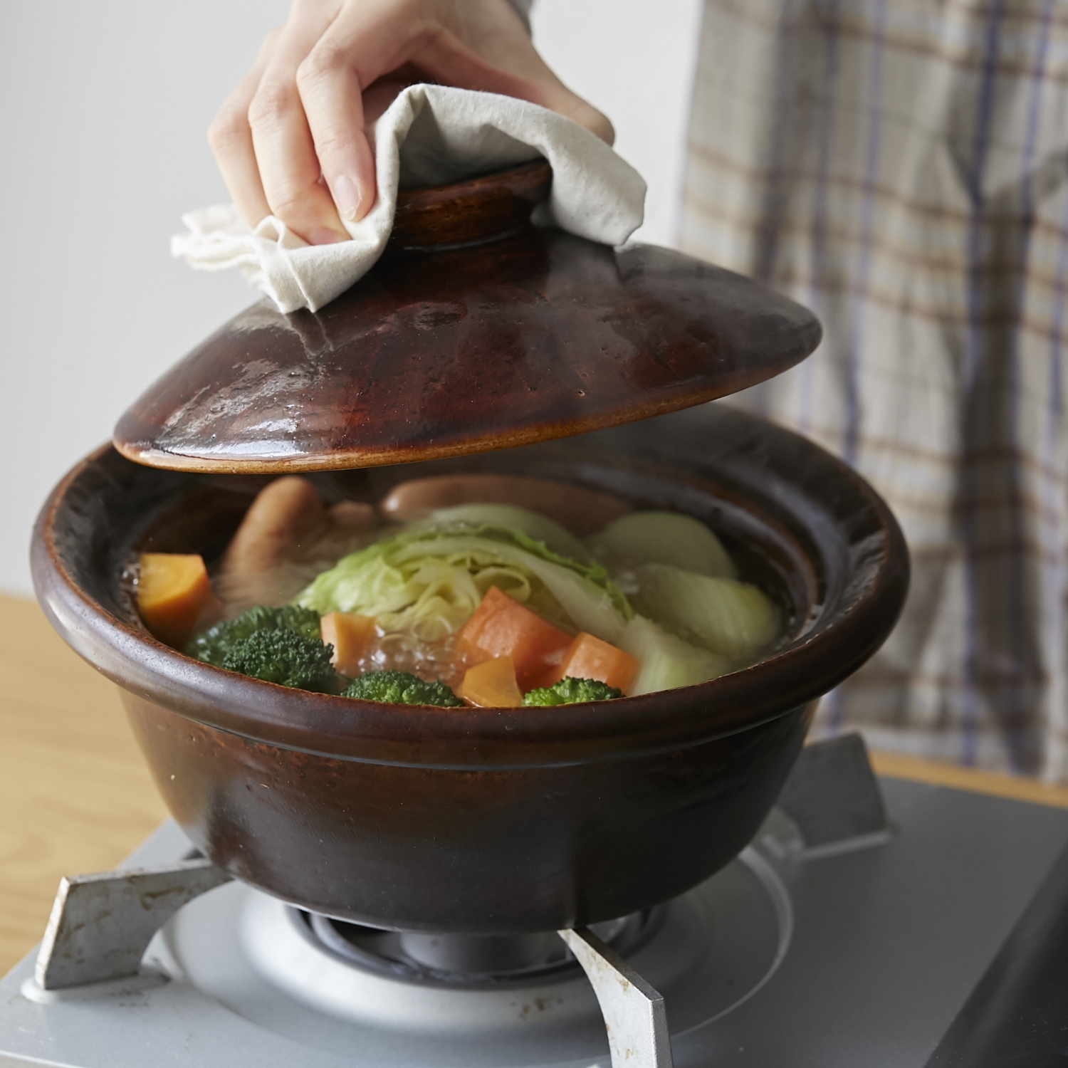 松田美智子の自在道具/香味鍋 小 飴釉 -おいしさを引き出す、日常使い