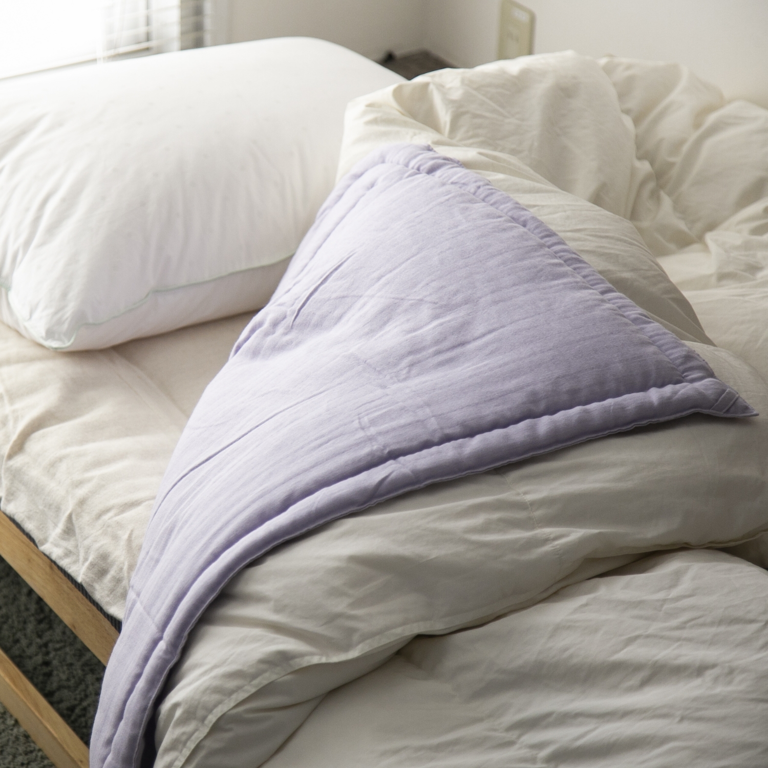 洛中 高岡屋/スフレガーゼ くびくり 薄掛けふとん -肩からしっかり