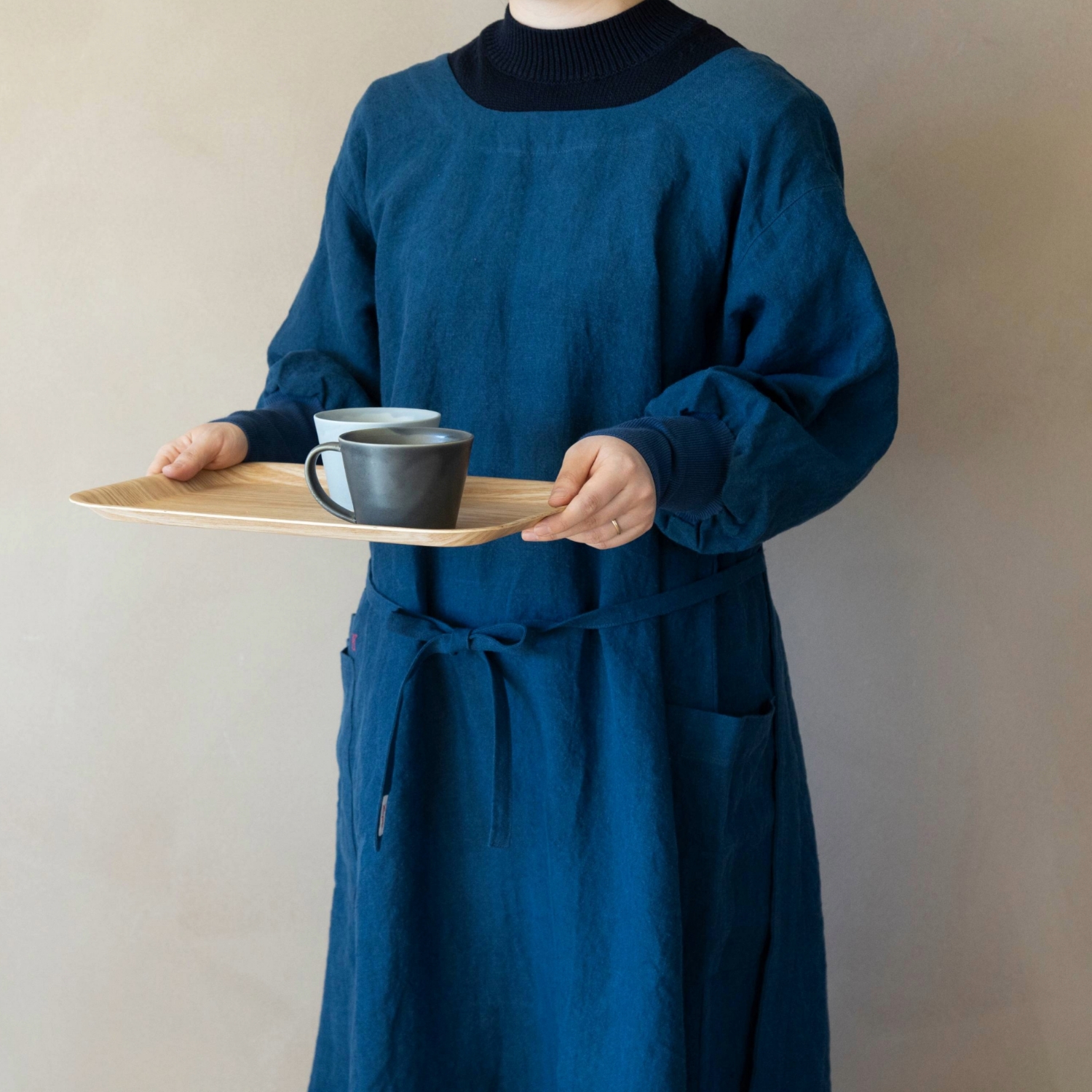 kapoc/割烹着 3rd -ワンピースのように着こなせて、コート代わりにも