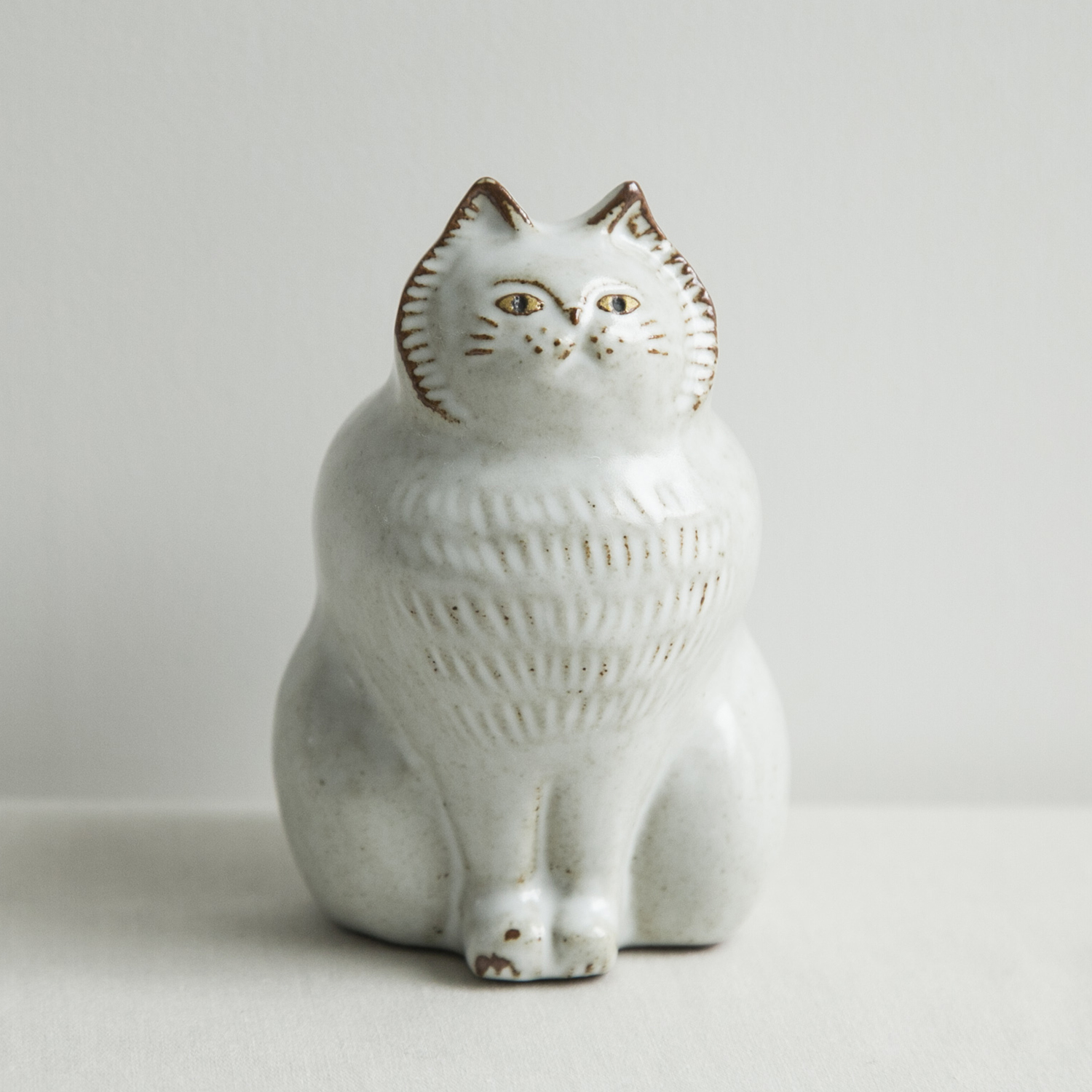 sen/動物のオブジェ TWIN CATS -思わず撫でたくなる、長毛猫のオブジェ